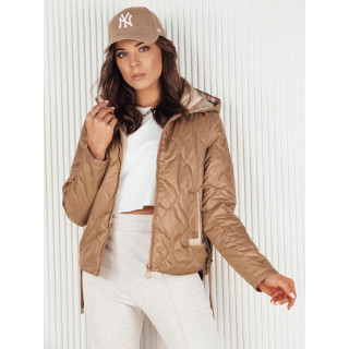 Ženska prešita rjava jakna za pomlad