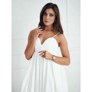 Ženska bela midi obleka z naramnicami