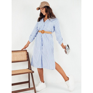 Ženska črtasta srajčna obleka