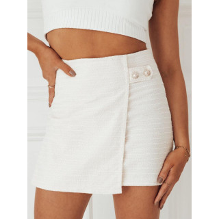 Žensko mini krilo iz tvida v ekru barvi