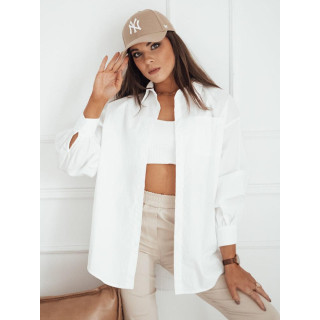 Oversize ženska srajca v beli barvi