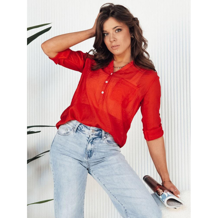 Rdeča prosojna ženska srajca