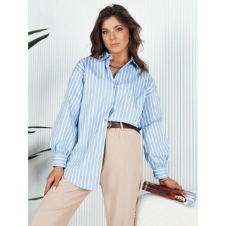 Svetlo modra ženska srajca s črtami