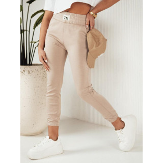 Ženske bež trenirke z gumo v pasu