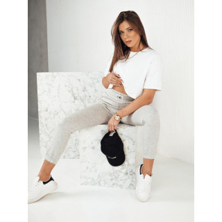 Sive ženske trenirke z elastiko v pasu