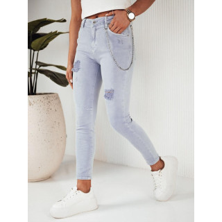 Skinny vijolične kavbojke z verižico