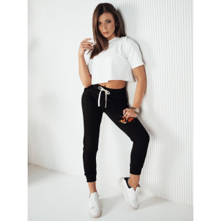 Črne ženske trenirke z našitkom