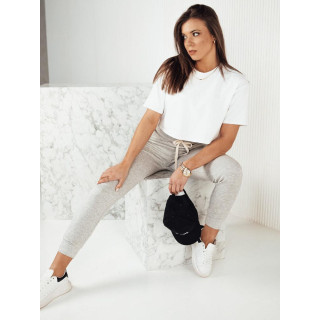 Ženske sive trenirke z našitkom