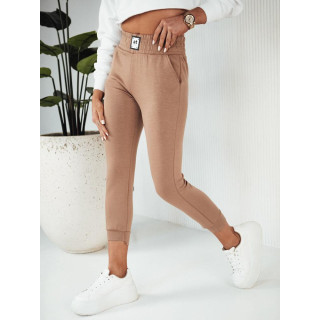 Ženske rjave trenirke z našitkom