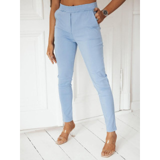 Svetlo modre ženske hlače z elastiko v pasu