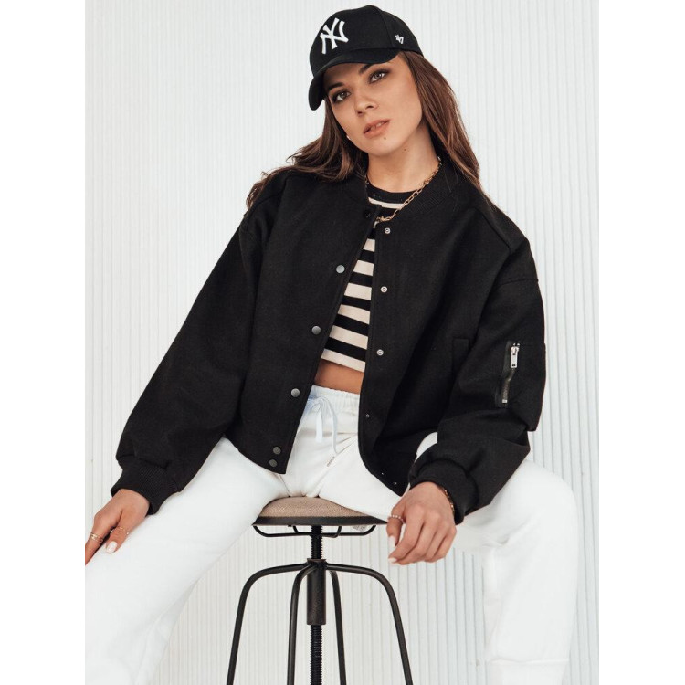 Črna ženska oversize bomber jakna
