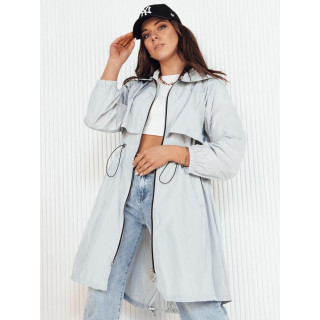 Dolga ženska spomladanska parka v sivi barvi