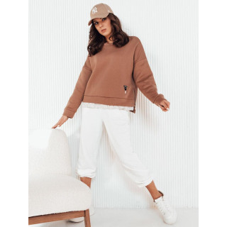 Rjav ženski pulover z zadrgo ob strani