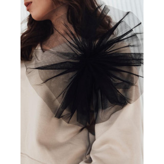 Bež ženski pulover z dekoracijo