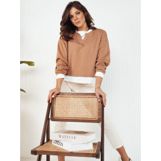 Rjav ženski pulover s podlogo