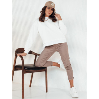 Ženski bel pulover s podlogo