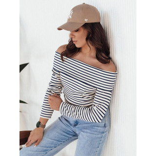 Temno modra ženska majica z golimi rameni