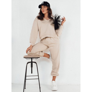 Bež ženske trenirke ohlapnega kroja