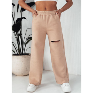 Široke ženske trenirke v bež barvi