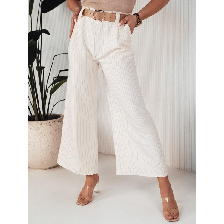 Bele široke ženske hlače