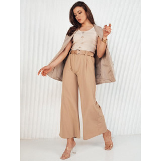 Široke bež hlače s črtami