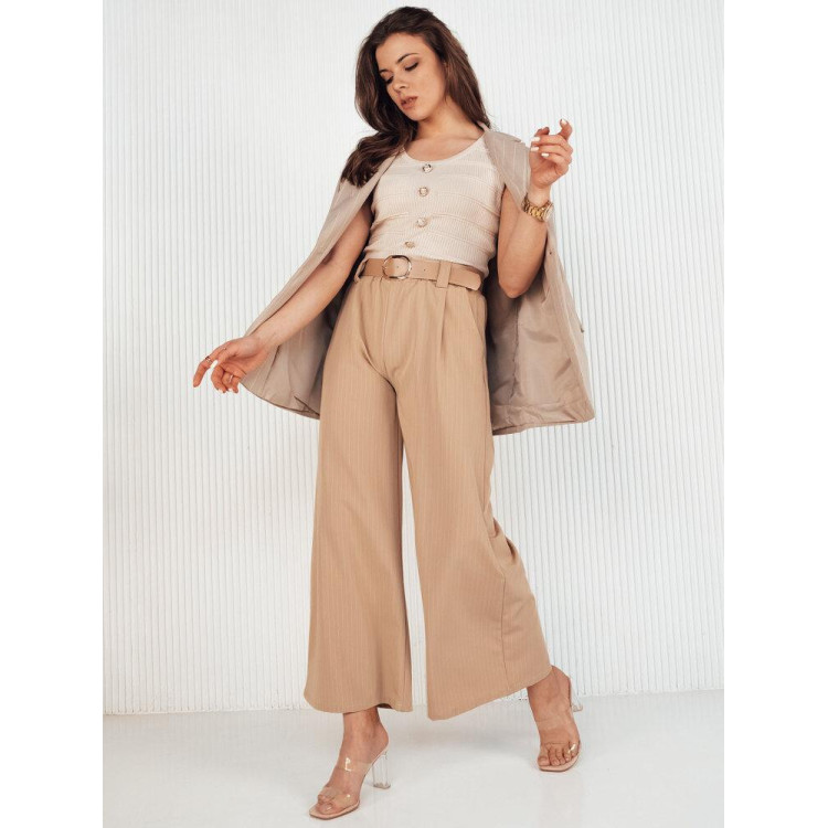 Široke bež hlače s črtami
