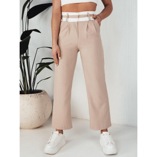 Bež široke hlače z visokim pasom