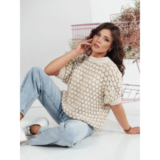 Bež ženski oversize pulover