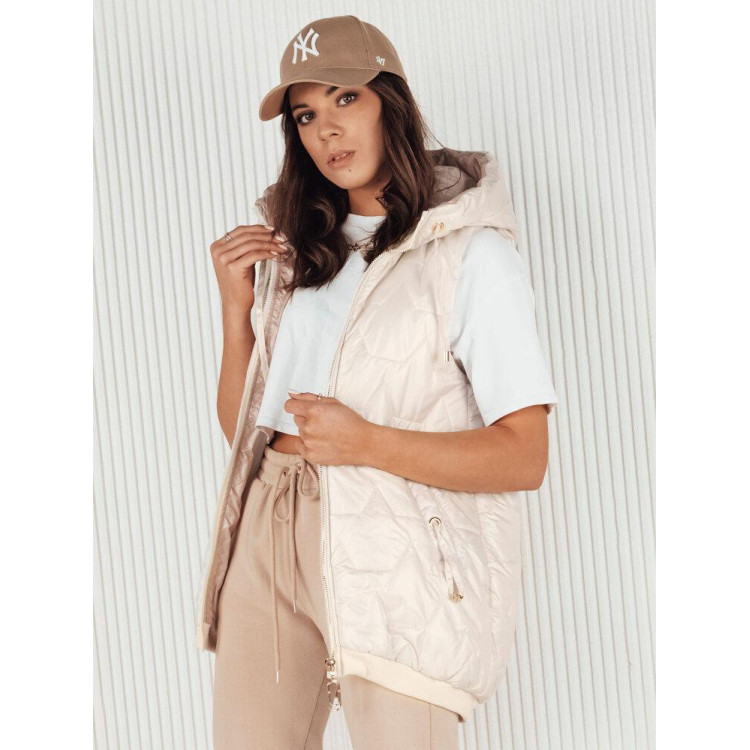 Bel asimetričen prešit telovnik