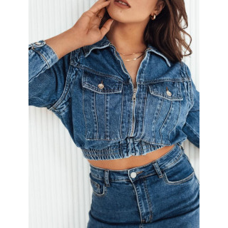 Modra kratka denim jakna