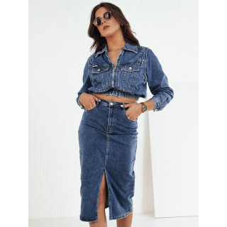 Modra kratka denim jakna