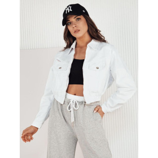 Ženska kratka bela denim jakna