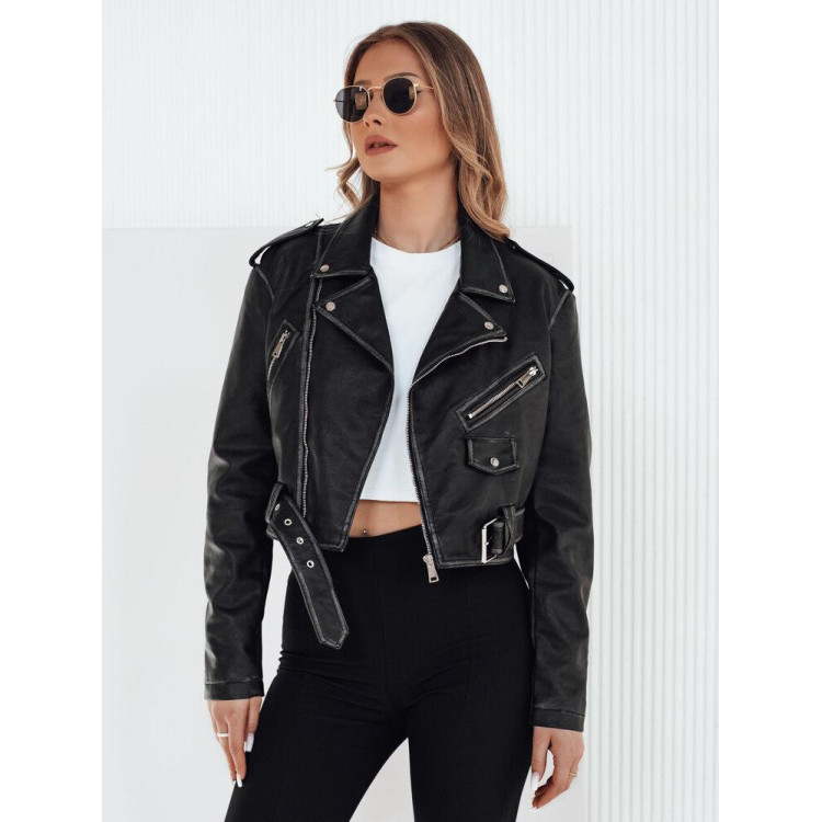 Ženska usnjena jakna s pasom