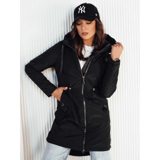 Ženska dolga črna parka