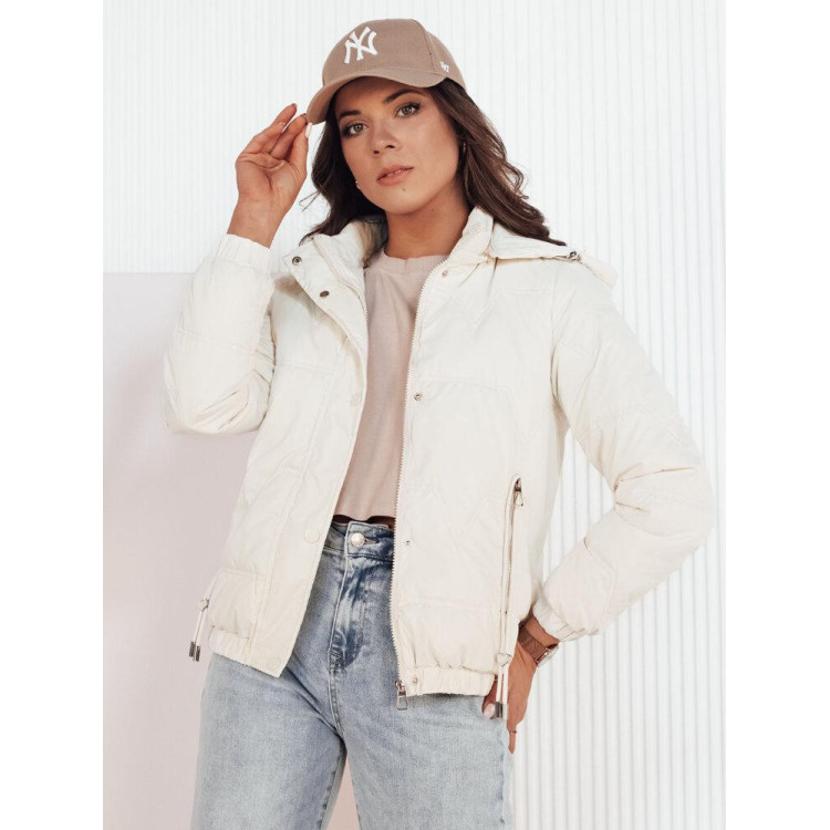 Bela prešita ženska jakna