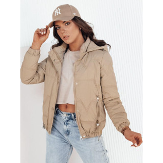 Prešita ženska jakna v kaki barvi