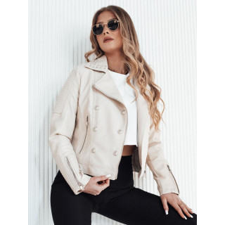 Bež usnjena jakna z zaponkami