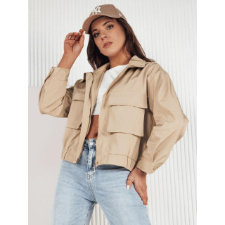 Bež prehodna jakna z velikimi žepi