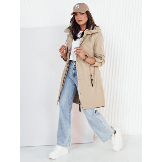 Dolga spomladanska parka v bež barvi