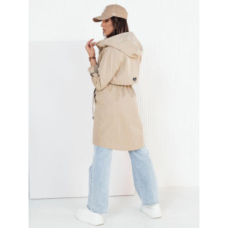 Dolga spomladanska parka v bež barvi