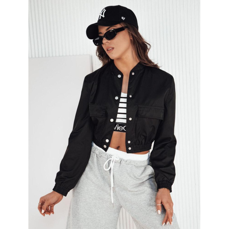 Črna kratka prehodna jakna