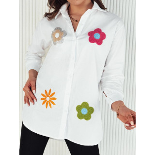 Bela ženska srajca z rožicami