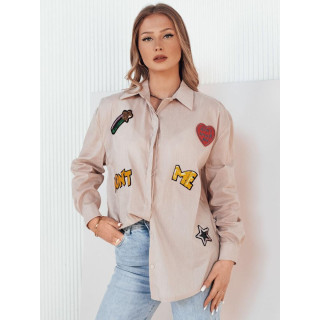 Ženska rjava srajca z našitki