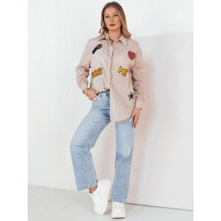 Ženska rjava srajca z našitki