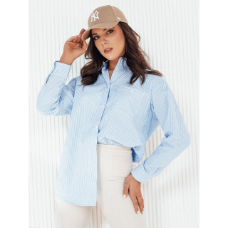 Črtasta ženska svetlo modra srajca