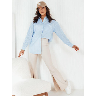 Črtasta ženska svetlo modra srajca