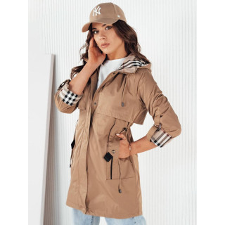 Ženska dolga bež parka za pomlad