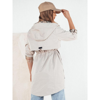 Ženska dolga parka v ekru barvi