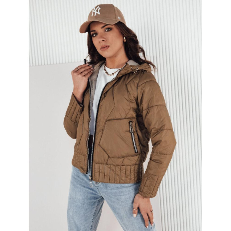 Ženska dvostranska rjava jakna