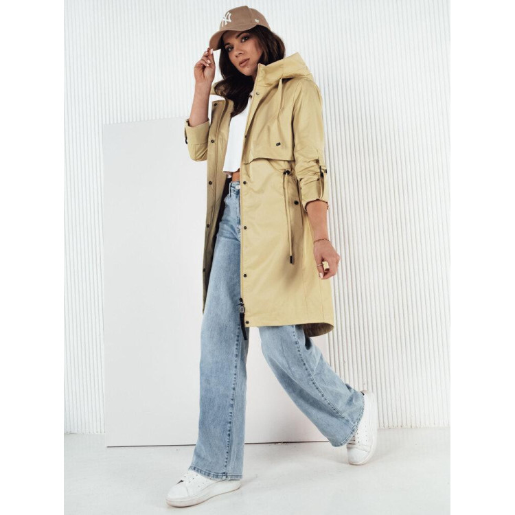 Dolga prehodna rumena jakna